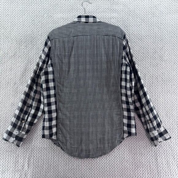 Rag & Bone Shirt Mens M Black White Cotton Checked Gingham Button Front LS - Picture 6 of 16